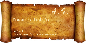 Anderle Irén névjegykártya