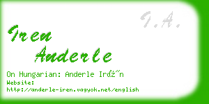 iren anderle business card